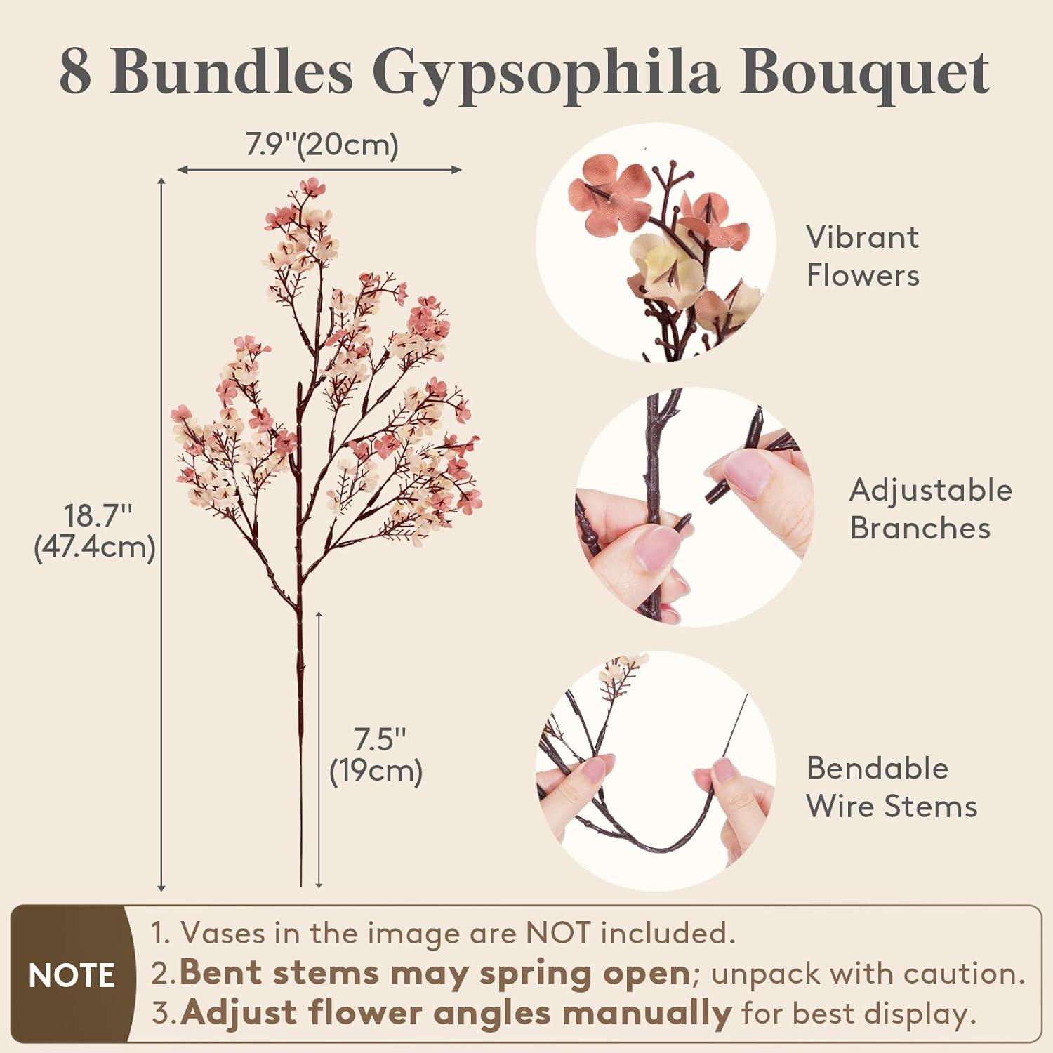 imageLifewit Babys Breath Artificial Flowers Silk Gypsophila Faux Floral Stems for Wedding Bouquets Home Decor Centerpieces DIY Arrangements Farmhouse amp Party Decorations Beige Brown 6 BundlesBeige Brown