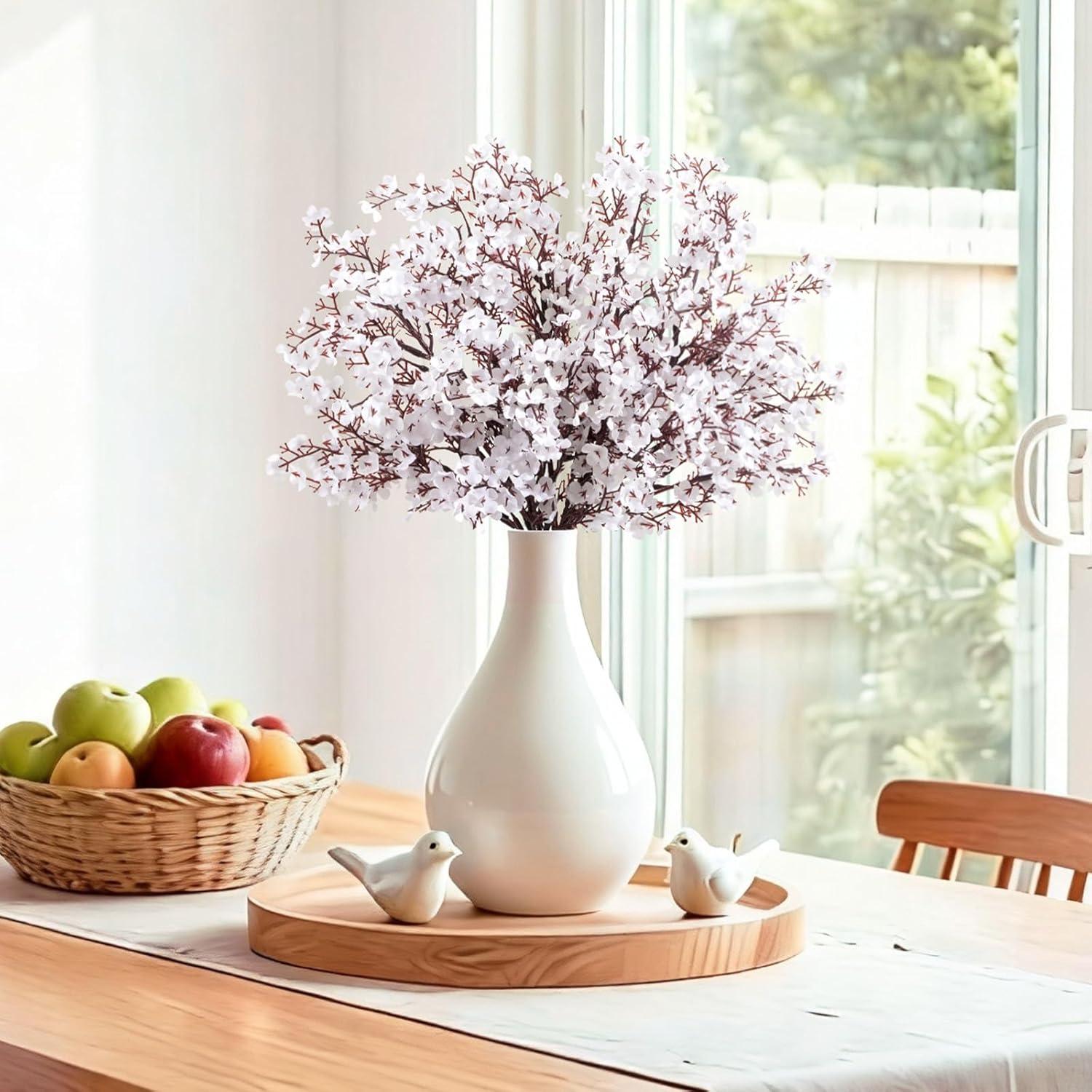 imageLifewit Babys Breath Artificial Flowers Silk Gypsophila Faux Floral Stems for Wedding Bouquets Home Decor Centerpieces DIY Arrangements Farmhouse amp Party Decorations Beige Brown 6 BundlesWhite