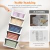 Lifewit 6 Pack Stackable Closet Organizers and Storage Basket for Clothes, Plastic Sweater Storage Bins for Wardrobe, Multifunctional Pants Organizer for RV, Pantry, Kitchen, Dorm, 32 cm/12.6 inch(L)(8)