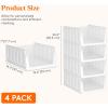 Lifewit 6 Pack Stackable Closet Organizers and Storage Basket for Clothes, Plastic Sweater Storage Bins for Wardrobe, Multifunctional Pants Organizer for RV, Pantry, Kitchen, Dorm, 32 cm/12.6 inch(L)(12)