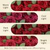 Lifewit Artificial Flowers, 25 Pcs Ivory Foam Real Looking Roses with Stems, Fake Roses for DIY Wedding Bouquets, Centerpieces Arrangements, Valentine Decorations(Dark Red)