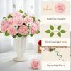Lifewit Artificial Flowers, 25 Pcs Ivory Foam Real Looking Roses with Stems, Fake Roses for DIY Wedding Bouquets, Centerpieces Arrangements, Valentine Decorations(Blush)