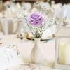 Lifewit Artificial Flowers, 25 Pcs Ivory Foam Real Looking Roses with Stems, Fake Roses for DIY Wedding Bouquets, Centerpieces Arrangements, Valentine Decorations(Ivory & Purple Mix)