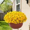 Lifewit Artificial Flowers Daisy for Outdoor Indoor, 6 Bundles Plastic Fake Flowers Mums for Home Garden Decor, Porch, Window Box, Faux Realistic Plants with UV Resistant(Mix for Yellow Orange Red)(Yellow)