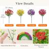 Lifewit Artificial Flowers for Outdoors, 12 Bundles Plastic Fake Flowers Daisy for Home Garden Decor, Faux Plants for Spring Summer Porch, Window Box, Vase Decoration(4 Mix Color)(4 Mix Color(fuchsia Purple Yellow Red))