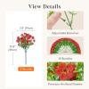 Lifewit Artificial Flowers for Outdoors, 12 Bundles Plastic Fake Flowers Daisy for Home Garden Decor, Faux Plants for Spring Summer Porch, Window Box, Vase Decoration(4 Mix Color)(Red)