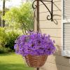 Lifewit Artificial Flowers for Outdoors, 12 Bundles Plastic Fake Flowers Daisy for Home Garden Decor, Faux Plants for Spring Summer Porch, Window Box, Vase Decoration(4 Mix Color)(Purple)