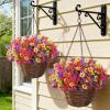 Lifewit Artificial Flowers for Outdoors, 24 Bundles Plastic Fake Flowers Daisy for Home Garden Decor, Faux Plants for Spring Summer Porch, Window Box, Vase Decoration(6 Mix Color)(4 Mix Color(fuchsia Purple Yellow Red))