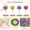 Lifewit Artificial Flowers for Outdoors, 24 Bundles Plastic Fake Flowers Daisy for Home Garden Decor, Faux Plants for Spring Summer Porch, Window Box, Vase Decoration(6 Mix Color)(4 Mix Color(fuchsia Purple Yellow Red))
