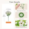 Lifewit Artificial Flowers for Outdoors, 24 Bundles Plastic Fake Flowers Daisy for Home Garden Decor, Faux Plants for Spring Summer Porch, Window Box, Vase Decoration(6 Mix Color)(White)