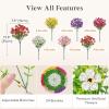 Lifewit Artificial Flowers for Outdoors, 24 Bundles Plastic Fake Flowers Daisy for Home Garden Decor, Faux Plants for Spring Summer Porch, Window Box, Vase Decoration(6 Mix Color)(6 Mix Color)