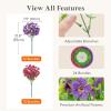 Lifewit Artificial Flowers for Outdoors, 24 Bundles Plastic Fake Flowers Daisy for Home Garden Decor, Faux Plants for Spring Summer Porch, Window Box, Vase Decoration(6 Mix Color)(Fuchsia & Purple)