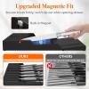 Lifewit Magnetic Drawer Knife Organizers Insert, Kitchen Plastic In Drawer Knife Block Slots, Steak Chefs Knives Holder Storage Sets for 12 Knives and 1 Sharpening Steel, Large, Gray(Black)