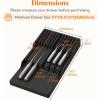 Lifewit Magnetic Drawer Knife Organizers Insert, Kitchen Plastic In Drawer Knife Block Slots, Steak Chefs Knives Holder Storage Sets for 12 Knives and 1 Sharpening Steel, Large, Gray(Black)