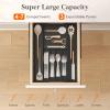Lifewit Silverware Drawer Organizer, Expandable Utensil Tray for Kitchen, BPA Free Flatware and Cutlery Holder, Adjustable Plastic Storage for Spoons Forks Knives, 4-7 Slots, Black(M(8.9-14.3″W x 11.3-19.4″D))