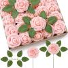 Lifewit Artificial Flowers, 25 Pcs Ivory Foam Real Looking Roses with Stems, Fake Roses for DIY Wedding Bouquets, Centerpieces Arrangements, Valentine Decorations(Blush)