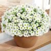 Lifewit Artificial Flowers Daisy for Outdoor Indoor, 6 Bundles Plastic Fake Flowers Mums for Home Garden Decor, Porch, Window Box, Faux Realistic Plants with UV Resistant(Mix for Yellow Orange Red)(White)