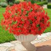 Lifewit Artificial Flowers for Outdoors, 12 Bundles Plastic Fake Flowers Daisy for Home Garden Decor, Faux Plants for Spring Summer Porch, Window Box, Vase Decoration(4 Mix Color)(Red)
