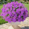Lifewit Artificial Flowers for Outdoors, 12 Bundles Plastic Fake Flowers Daisy for Home Garden Decor, Faux Plants for Spring Summer Porch, Window Box, Vase Decoration(4 Mix Color)(Purple)