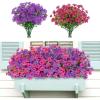 Lifewit Artificial Flowers for Outdoors, 24 Bundles Plastic Fake Flowers Daisy for Home Garden Decor, Faux Plants for Spring Summer Porch, Window Box, Vase Decoration(6 Mix Color)(Fuchsia & Purple)