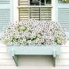 Lifewit Artificial Flowers for Outdoors, 24 Bundles Plastic Fake Flowers Daisy for Home Garden Decor, Faux Plants for Spring Summer Porch, Window Box, Vase Decoration(6 Mix Color)(White)