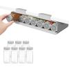 Lifewit Under Cabinet Spice Rack Organizer with 7 Jars, Lables, Under Shelf, Easy Refilling with Silicone Funnel,Seasoning Organizer for Kitchen Storage Solution, Gray