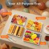 Lifewit Extra Large Plastic Serving Trays, 16″ x 12″ Reusable Food Serving Platters, White Catering Trays for Parties, Buffet, Snacks, Fruit, Appetizers & Charcuterie, BPA-Free, Set of 4(4)