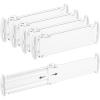 Lifewit 3.2″ Tall 4 Pack Drawer Dividers, 26.5-42cm/10.2-16.5″ Expandable Drawer Divider for Clothes, Adjustable Dresser Drawer Organizers, Drawers Separators for Dresser/Bathroom/Kitchen White