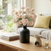 Lifewit Beige Artificial Flower for Vase, 10 Pcs Faux Silk Mums Ball with Long Stems and 2 Pcs Eucalyptus Stems for Home Decor, Fake Small Kiku for Floral Arrangement, Pom Pom for Centerpieces(Beige)