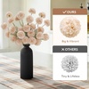 Lifewit Beige Artificial Flower for Vase, 10 Pcs Faux Silk Mums Ball with Long Stems and 2 Pcs Eucalyptus Stems for Home Decor, Fake Small Kiku for Floral Arrangement, Pom Pom for Centerpieces(Beige)