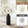 Lifewit Beige Artificial Flower for Vase, 10 Pcs Faux Silk Mums Ball with Long Stems and 2 Pcs Eucalyptus Stems for Home Decor, Fake Small Kiku for Floral Arrangement, Pom Pom for Centerpieces(White)