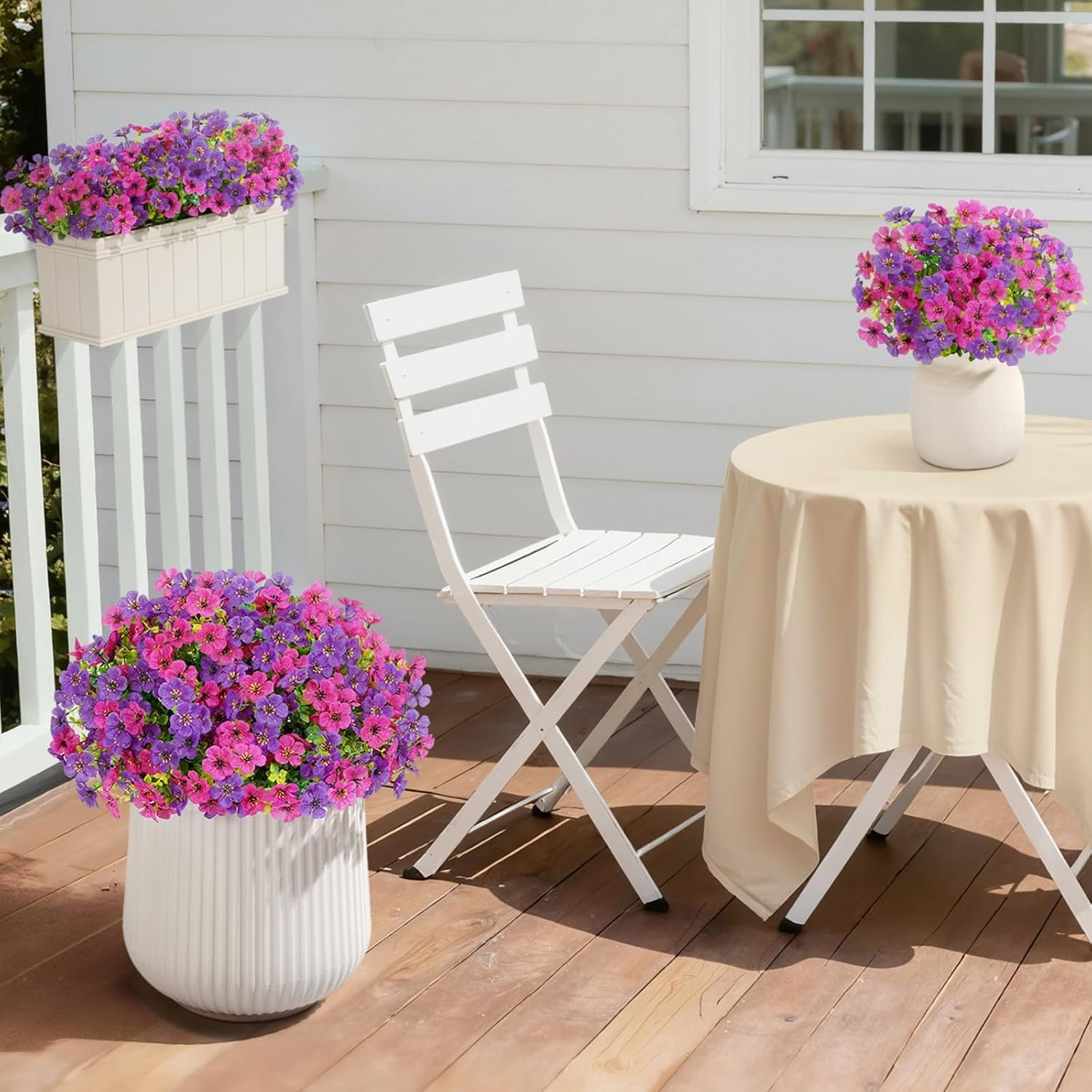 image:imageLifewit Fall Artificial Flowers for Outdoor Faux Flowers for Garden DecorFuchsia Purple