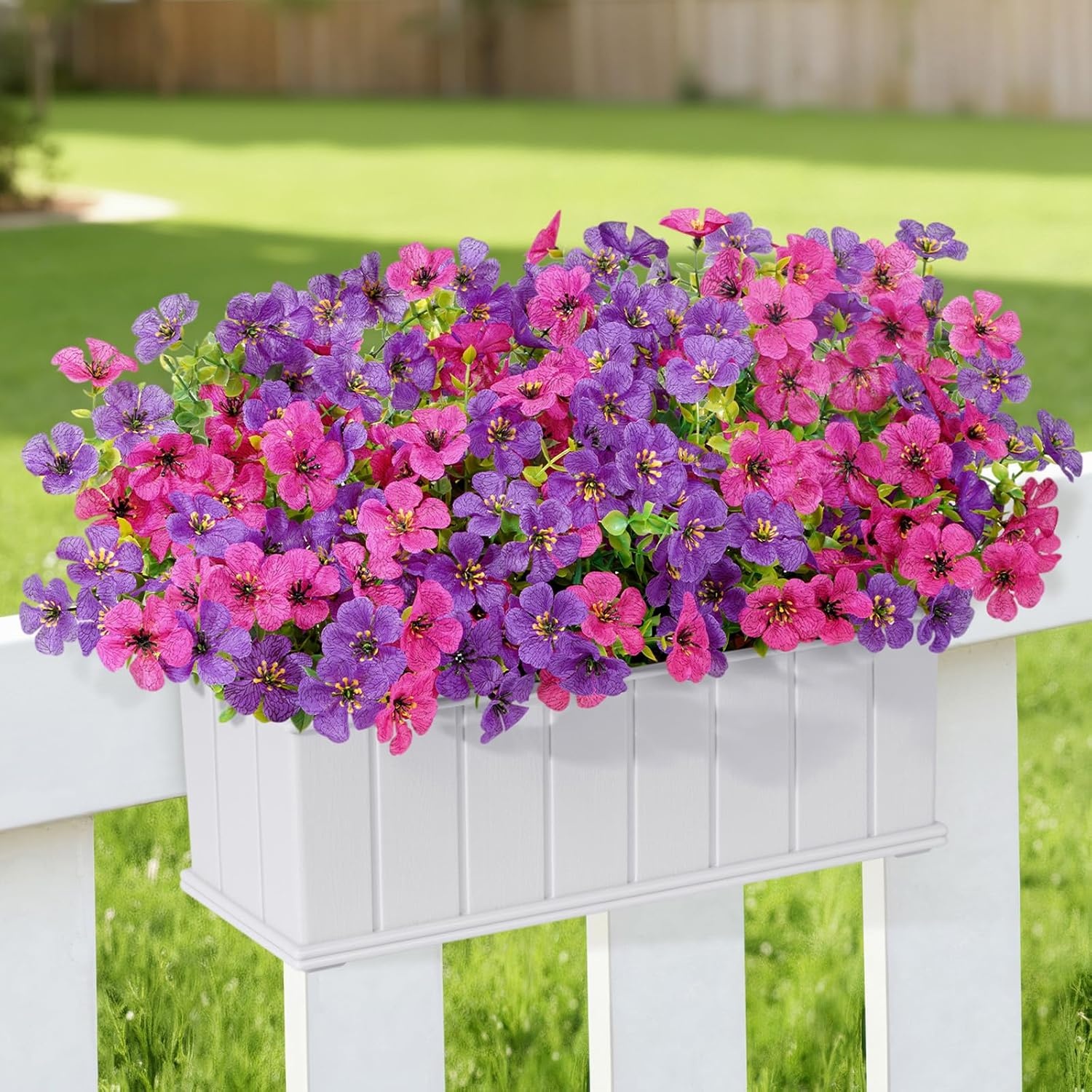 image:imageLifewit Fall Artificial Flowers for Outdoor Faux Flowers for Garden DecorFuchsia Purple