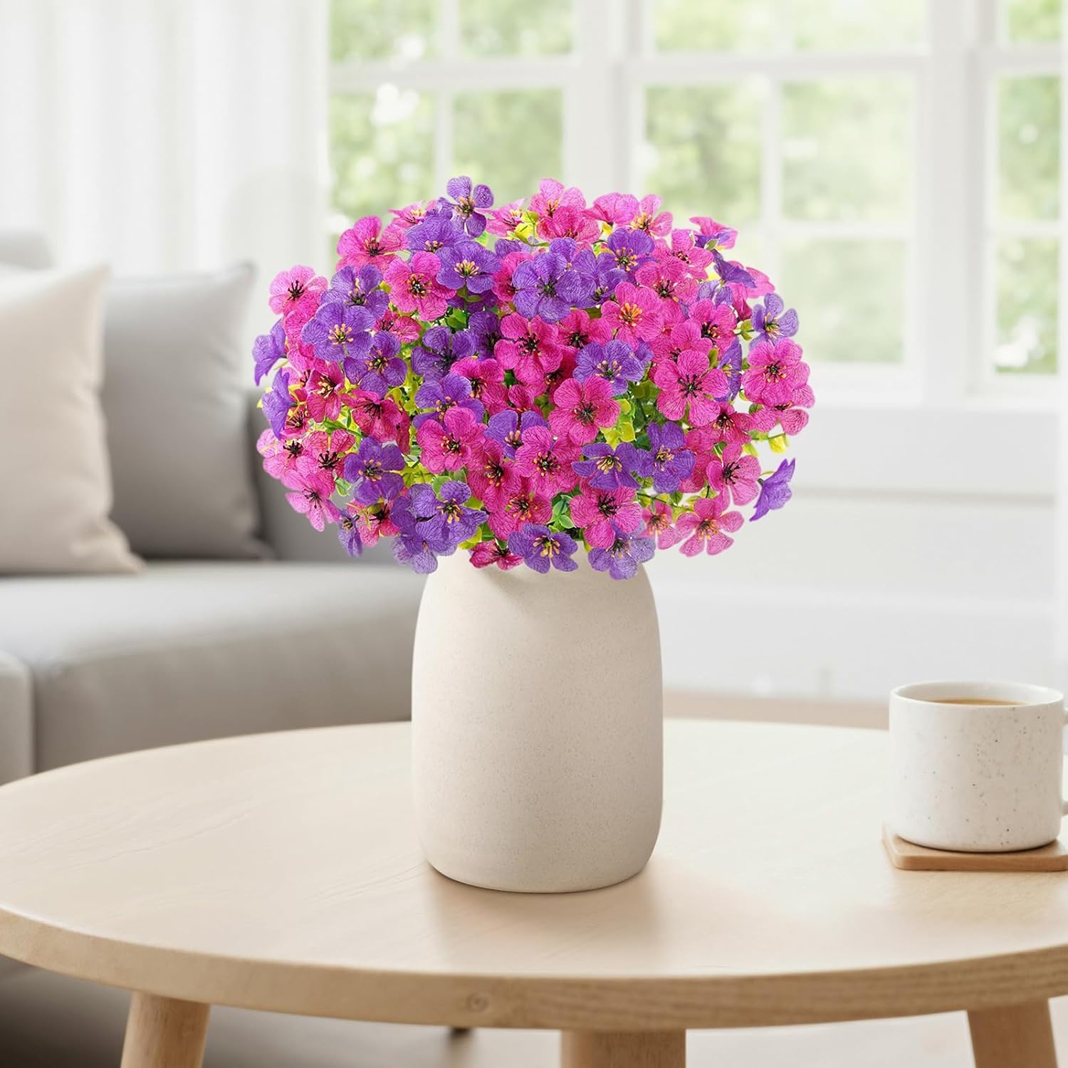 image:imageLifewit Fall Artificial Flowers for Outdoor Faux Flowers for Garden DecorFuchsia Purple