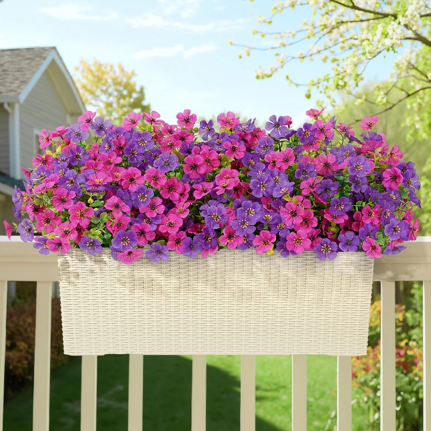 image:imageLifewit Fall Artificial Flowers for Outdoor Faux Flowers for Garden DecorFuchsia Purple
