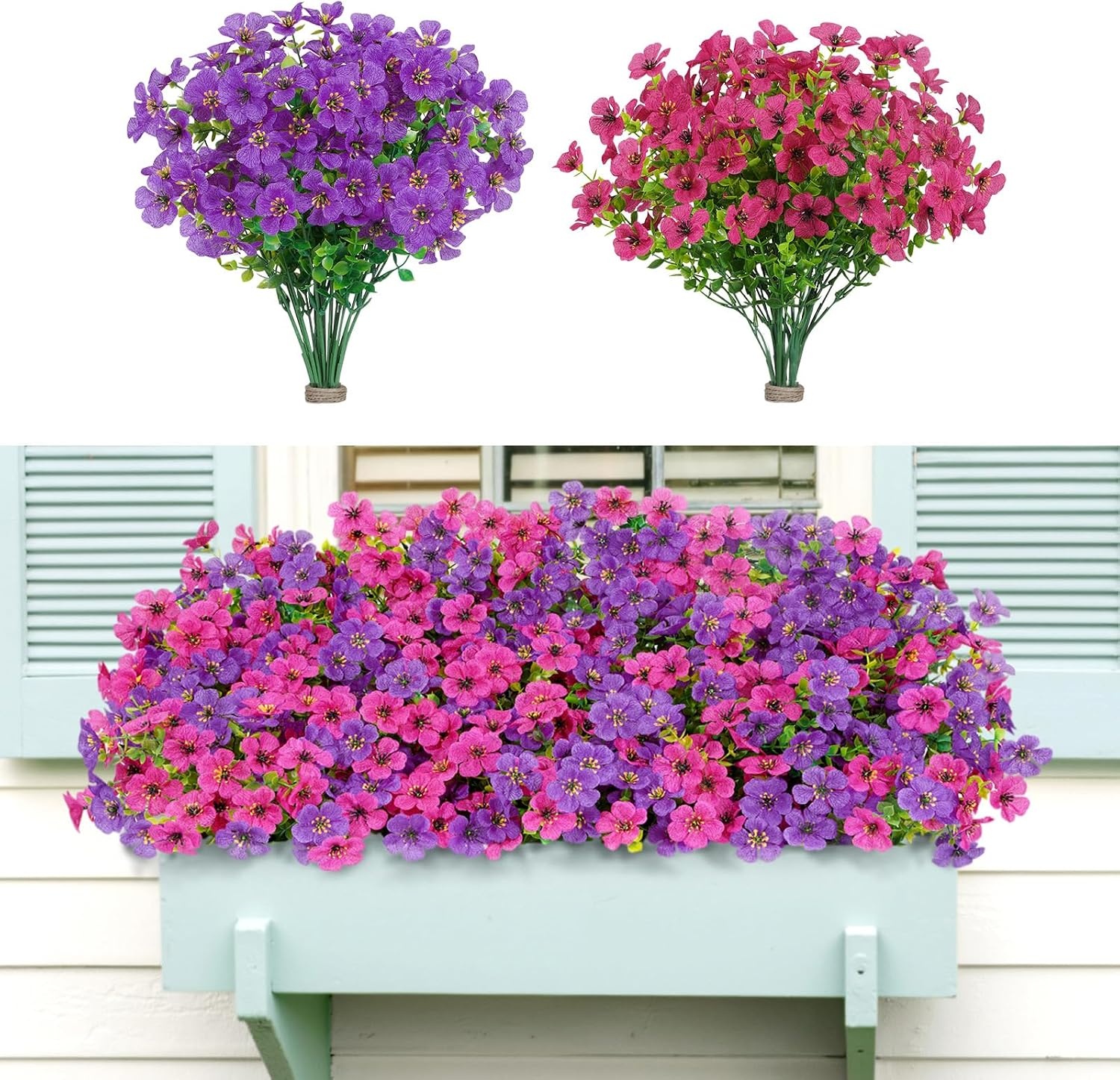 image:imageLifewit Fall Artificial Flowers for Outdoor Faux Flowers for Garden DecorFuchsia Purple