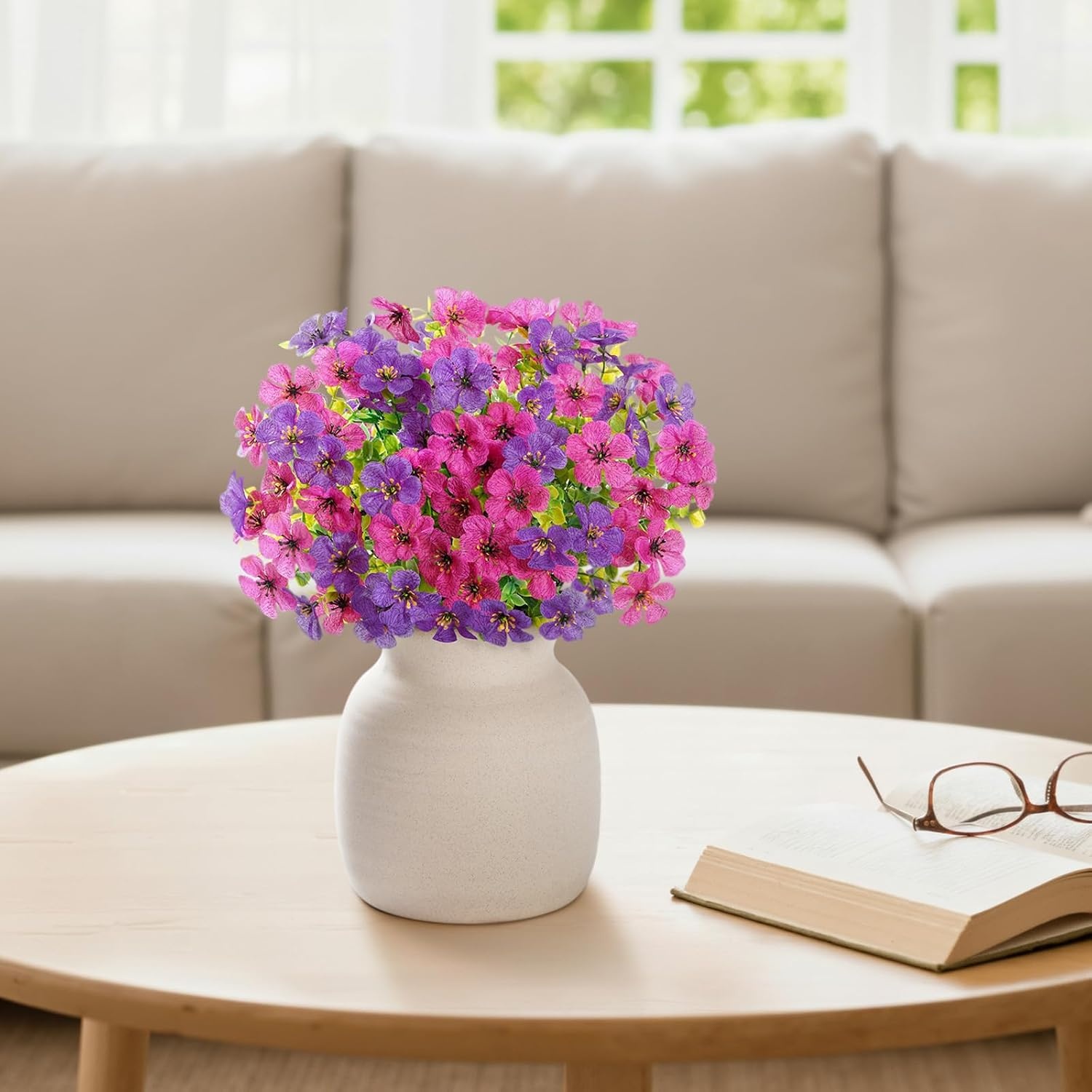 image:imageLifewit Fall Artificial Flowers for Outdoor Faux Flowers for Garden DecorFuchsia Purple
