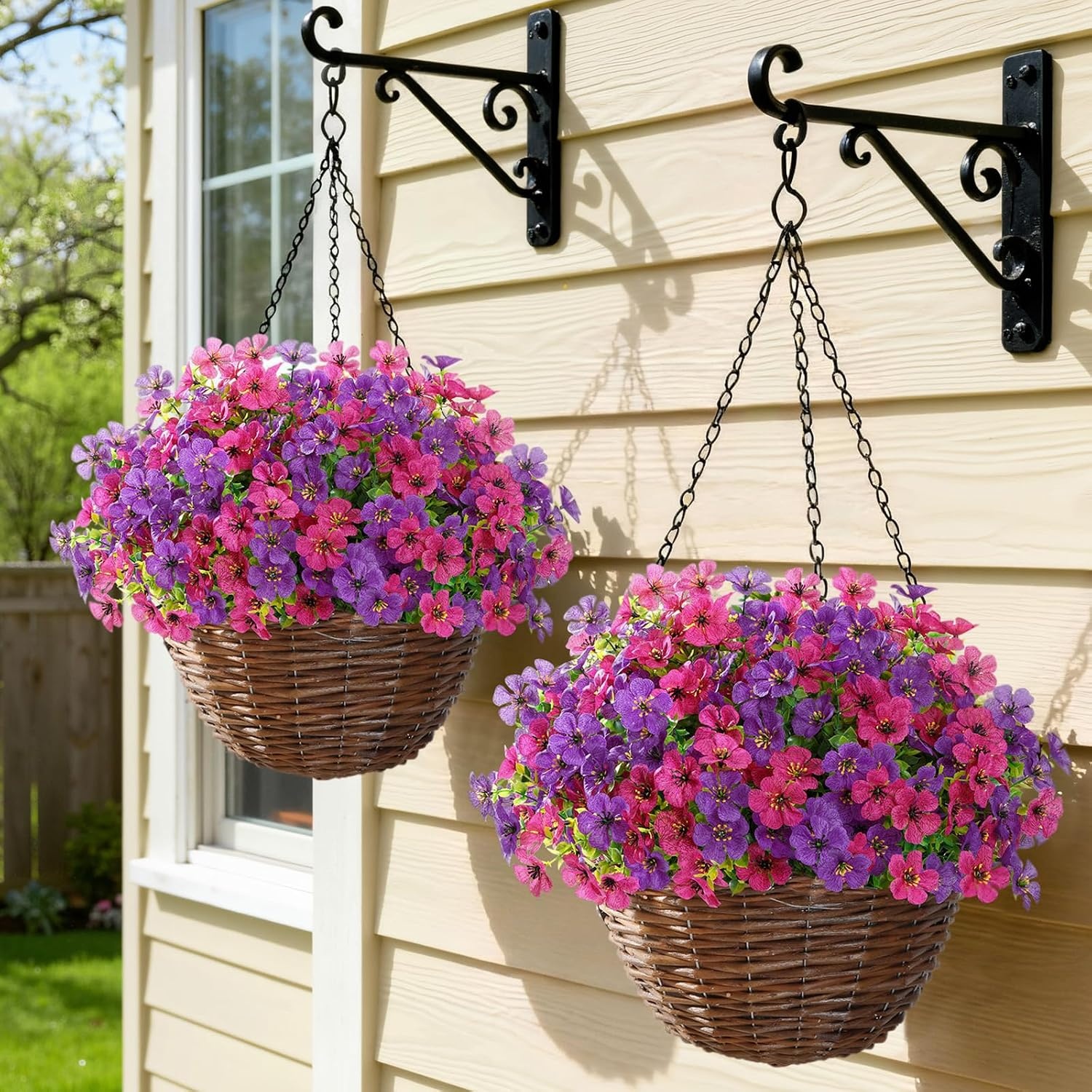 image:imageLifewit Fall Artificial Flowers for Outdoor Faux Flowers for Garden DecorFuchsia Purple