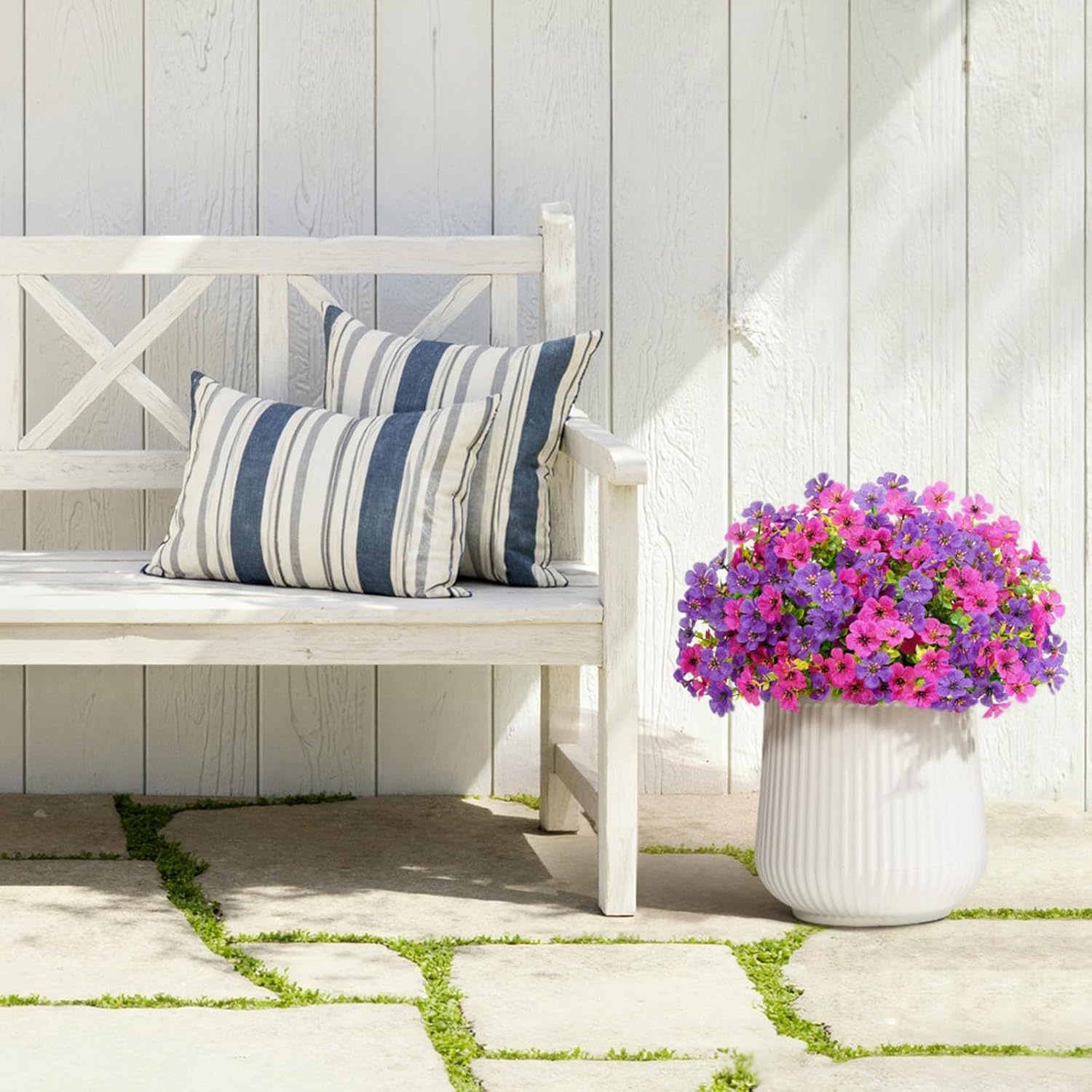 image:imageLifewit Fall Artificial Flowers for Outdoor Faux Flowers for Garden DecorFuchsia Purple