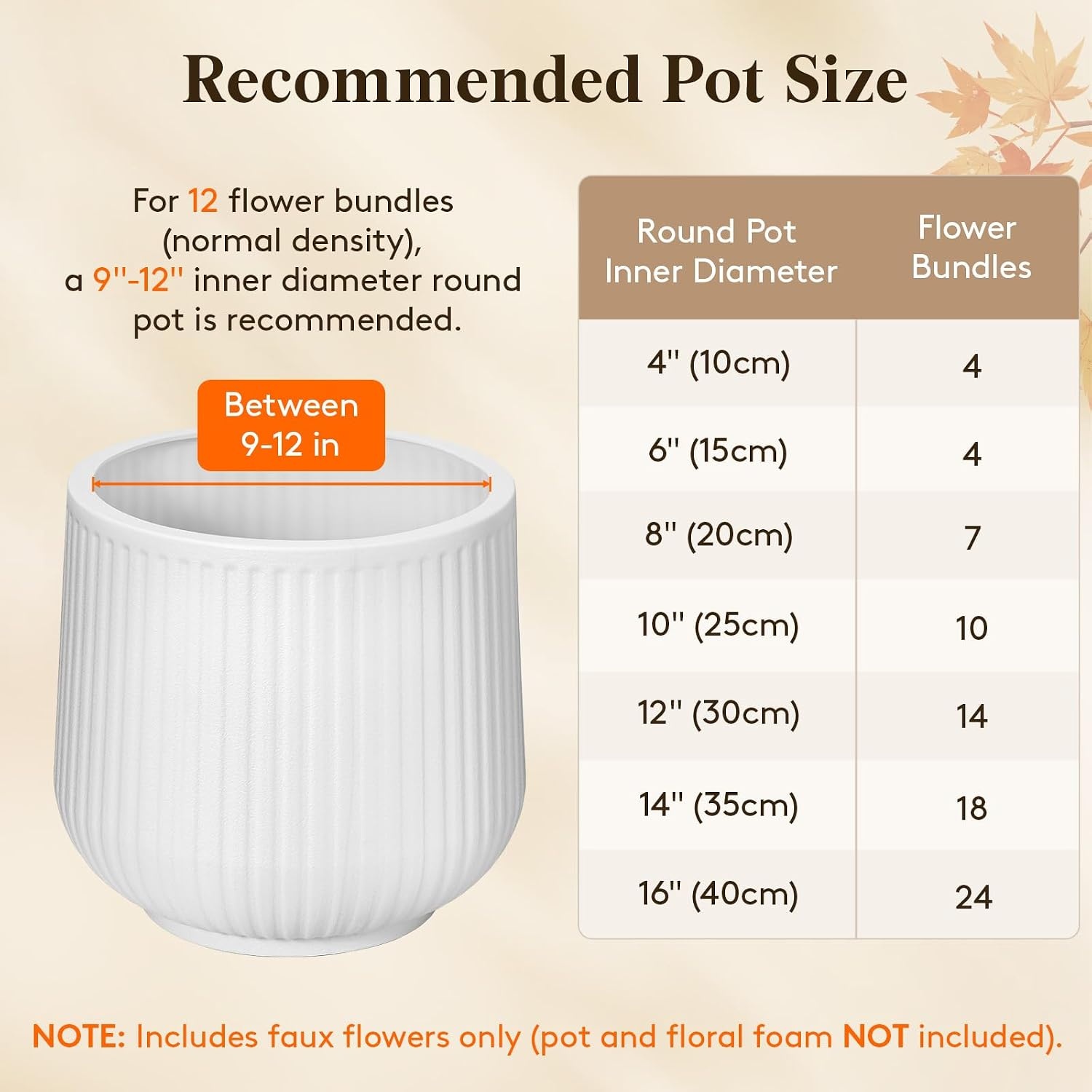 image:imageLifewit Fall Artificial Flowers for Outdoor Faux Flowers for Garden DecorOrange Brown