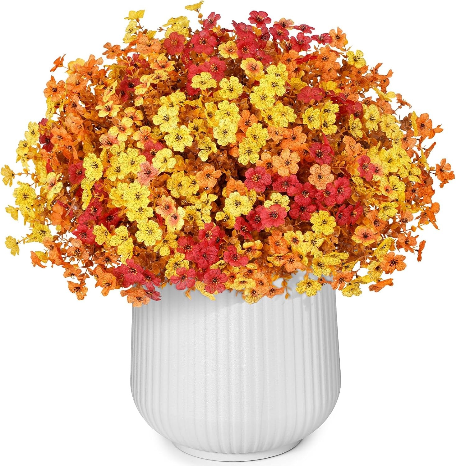 image:imageLifewit Fall Artificial Flowers for Outdoor Faux Flowers for Garden DecorSunset Orange