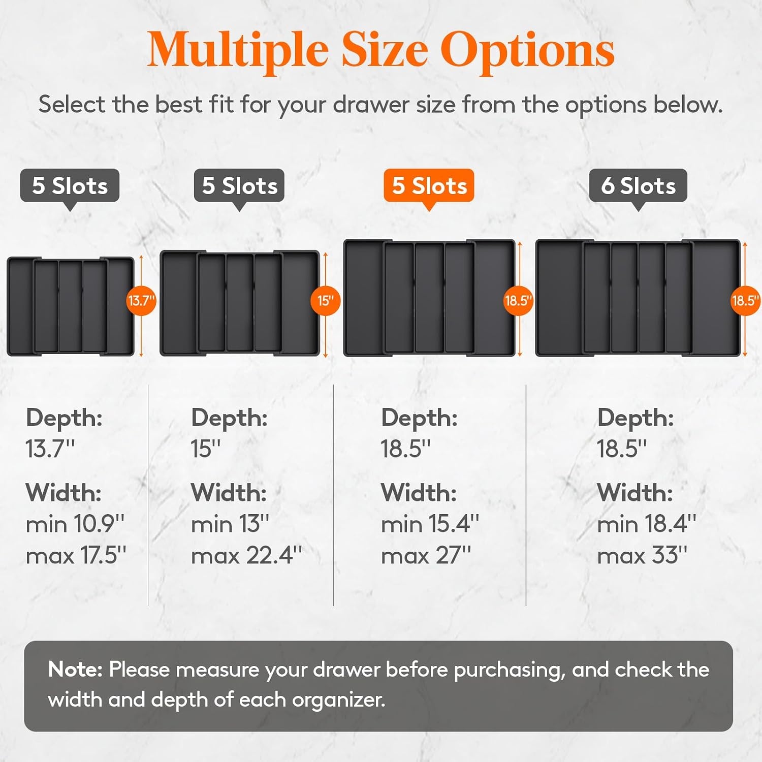 image:imageLifewit Utensil Organizer for Kitchen Drawers Expandable Utensil TrayBlack