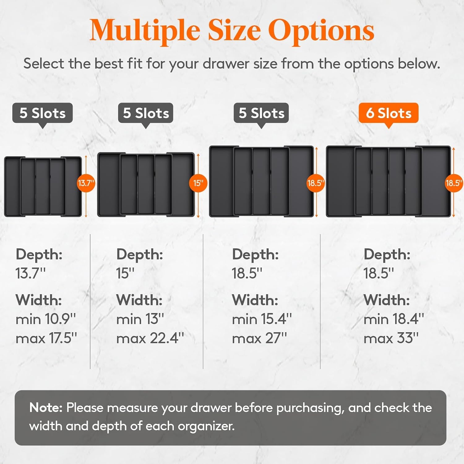 image:imageLifewit Utensil Organizer for Kitchen Drawers Expandable Utensil TrayBlack