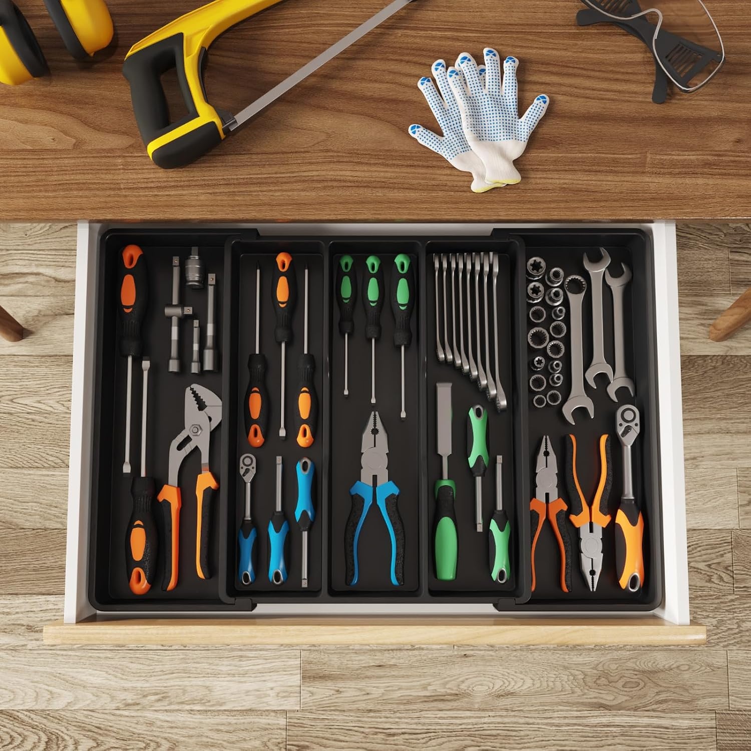 image:imageLifewit Utensil Organizer for Kitchen Drawers Expandable Utensil TrayBlack