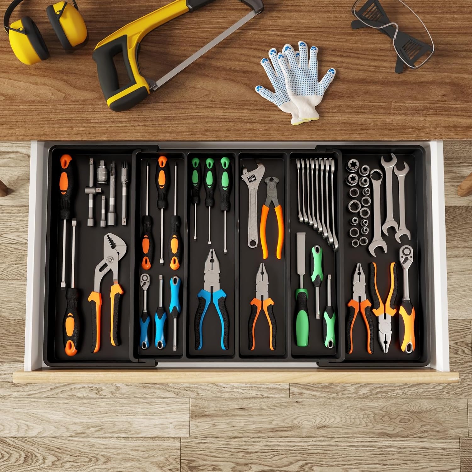 image:imageLifewit Utensil Organizer for Kitchen Drawers Expandable Utensil TrayBlack