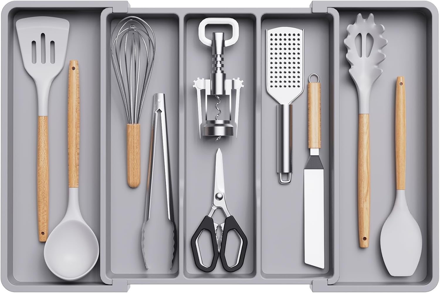 image:imageLifewit Utensil Organizer for Kitchen Drawers Expandable Utensil TrayGray