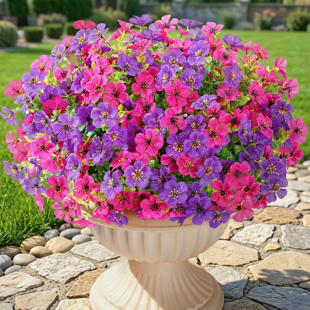 image:imageLifewit Fall Artificial Flowers for Outdoor Faux Flowers for Garden DecorFuchsia Purple