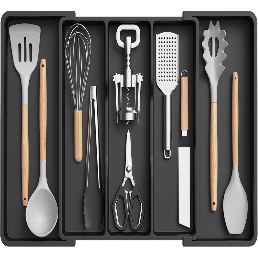 image:imageLifewit Utensil Organizer for Kitchen Drawers Expandable Utensil TrayBlack