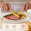 Lifewit 350PCS Gold Plastic Pre-Wrapped Tableware Sets for 50 Guests(Gold)
