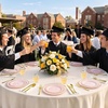 Lifewit 350PCS Gold Plastic Pre-Wrapped Tableware Sets for 50 Guests(Pink)